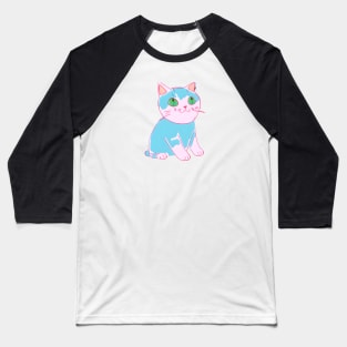 Cute anime cat Baseball T-Shirt